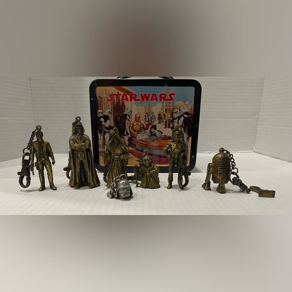 Star Wars lot of 8 mini lunch box w/ key chains vintage - Picture 1 of 16